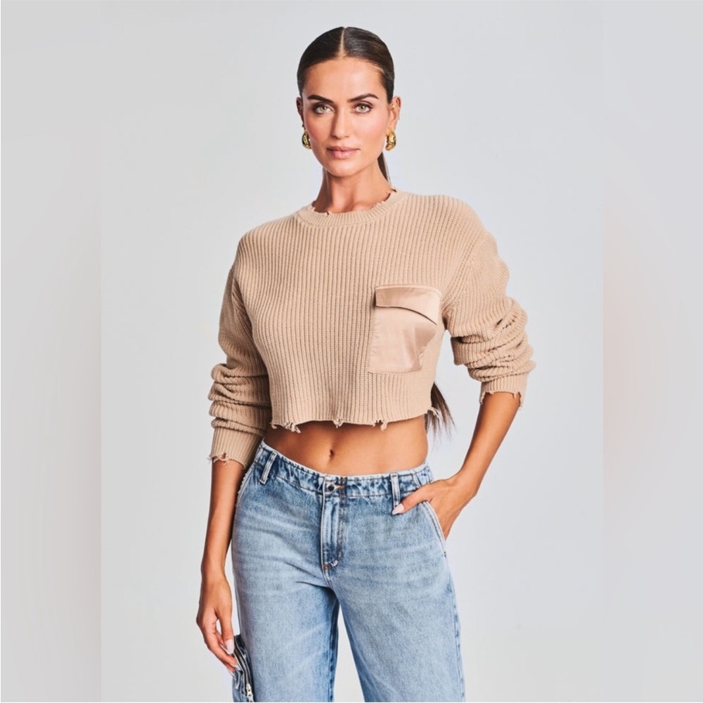 Seroya CROPPED DEVIN SWEATER
distressed XS in natural